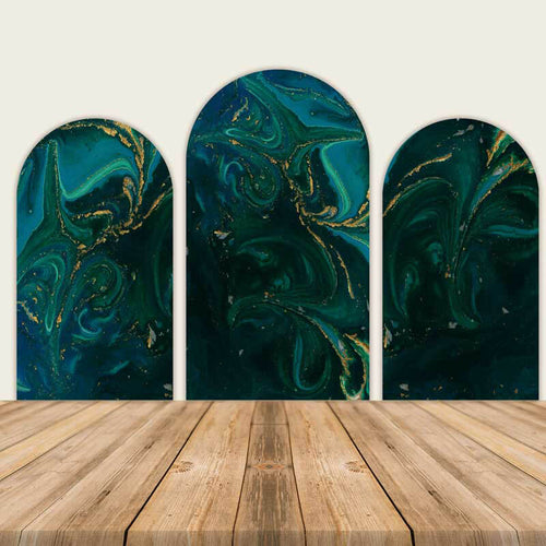 Green Marble Chiara Arch Backdrop Covers-ubackdrop