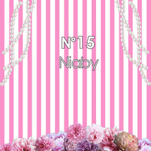 Load image into Gallery viewer, Garden Roses with Pearl Pink and White Stripes Backdrop Chanel Themed Birthday Backdrop Sweet 16 Birthday backdrop-ubackdrop