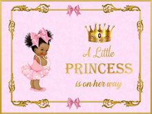 Load image into Gallery viewer, Royal Theme Baby Girl Princess Baby Shower Backdrop Pink 1st Birthday Backdrop-ubackdrop