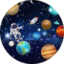 Load image into Gallery viewer, Astronaut Backdrop Outer Space Photo Booth Round Backdrop Cover-ubackdrop