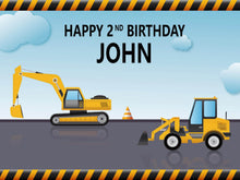 Load image into Gallery viewer, Truck Themed Backdrop Boy&#39;s Birthday Party Decoration Banner - Designed, Printed &amp; Shipped-ubackdrop