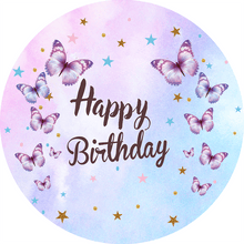 Load image into Gallery viewer, Butterfly Theme Round Backdrop | Birthday Party Decoration - Designed, Printed and Shipped-ubackdrop