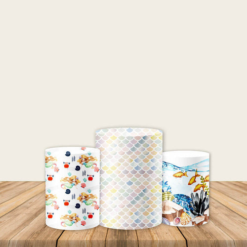 Custom Little Mermaid Fabric Pedestal Cover-ubackdrop