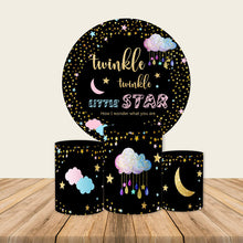 Load image into Gallery viewer, Twinkle Twinkle Little Star Round Backdrop | Birthday Party Decoration - Designed, Printed and Shipped-ubackdrop