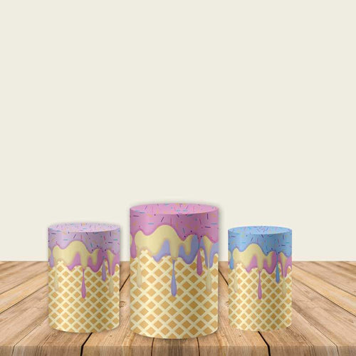 Ice Cream Party Fabric Pedestal Covers-ubackdrop