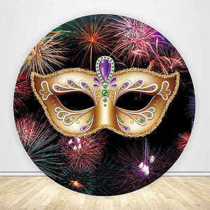 Masquerade Theme Party Round Backdrop Cover-ubackdrop