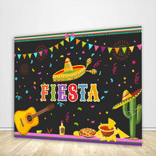 Load image into Gallery viewer, Mexican Fiesta Theme Backdrop | Mexican Party Decoration - Designed, Printed &amp; Shipped-ubackdrop