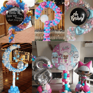 Party & Hoop Balloon Circle Loop Stand Moon | Question Mark | Half Circle Shape Balloon Arch Frame-ubackdrop