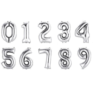 16" Gold/Silver Number Balloons Birthday Party Decor-ubackdrop