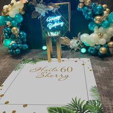 Load image into Gallery viewer, Palm Leaves Tropical Gold Glitter Birthday Floor Decal-ubackdrop