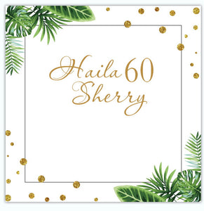 Palm Leaves Tropical Gold Glitter Birthday Floor Decal-ubackdrop