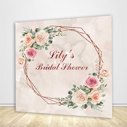 Personalized Bridal Shower Floral Backdrop-ubackdrop