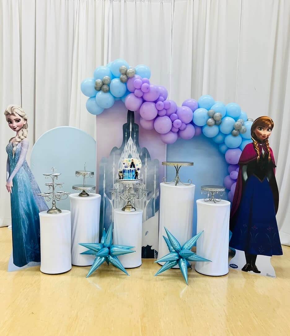Purple Blue Chiara Arch Backdrop Set for Event Decoration-ubackdrop