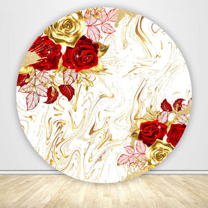 Red Gold Roses Backdrop Cover-ubackdrop