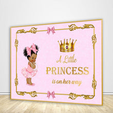 Load image into Gallery viewer, Royal Theme Baby Girl Princess Baby Shower Backdrop Pink 1st Birthday Backdrop-ubackdrop