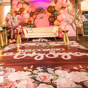 Rustic Floral Vinyl Floor Decals | Personalized & FREE SHIPPING-ubackdrop