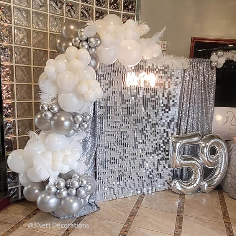 Silver Shimmer Wall Panels – Easy Setup Wedding/Event/Theme Party Deco –  ubackdrops
