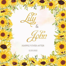 Load image into Gallery viewer, Sunflower Wedding Backdrop Photo Booth Fabric Backdrop-ubackdrop