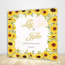 Load image into Gallery viewer, Sunflower Wedding Backdrop Photo Booth Fabric Backdrop-ubackdrop