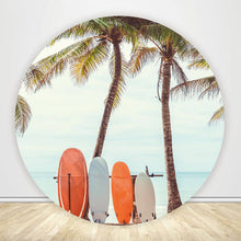 Load image into Gallery viewer, Surfboard Party Decorations Beach Round Backdrop Cover-ubackdrop