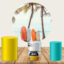 Load image into Gallery viewer, Surfboard Party Decorations Beach Round Backdrop Cover-ubackdrop