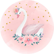 Load image into Gallery viewer, Swan Theme Round Backdrop | Baby Shower Decoration - Designed, Printed and Shipped-ubackdrop