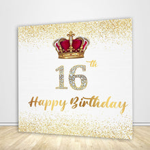 Load image into Gallery viewer, Sweet 16 Birthday Crown Backdrop-ubackdrop