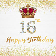 Load image into Gallery viewer, Sweet 16 Birthday Crown Backdrop-ubackdrop