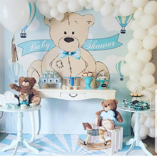 Teddy Bear Backdrop for Baby Shower Its A Boy Teddy Bear Backdrop-ubackdrop