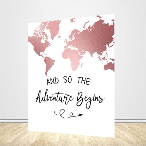 The Adventure Begins Wedding Bridal Shower Backdrop-ubackdrop