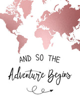 Load image into Gallery viewer, The Adventure Begins Wedding Bridal Shower Backdrop-ubackdrop