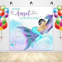 Load image into Gallery viewer, Little Mermaid Backdrop Mermaid Party Theme Backdrop for Gender Reveal Baby Shower-ubackdrop