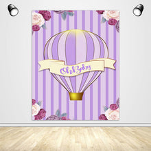 Load image into Gallery viewer, Oh Baby Girls&#39; Baby Shower Backdrop Purple Theme Baby Shower Party Decorations - Designed, Printed &amp; Shipped-ubackdrop