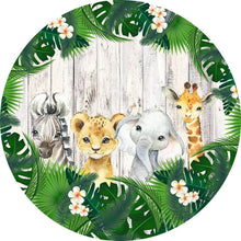 Load image into Gallery viewer, Safari Wild One Round Backdrop | Kids First Birthday Party Decoration - Designed, Printed and Shipped-ubackdrop