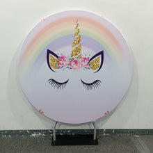 Load image into Gallery viewer, Unicorn Round Backdrop Circle Backdrop Unicorn Birthday Party Decoration Ideas-ubackdrop