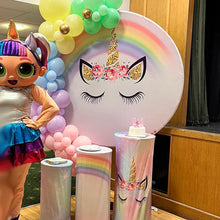 Load image into Gallery viewer, Unicorn Round Backdrop Circle Backdrop Unicorn Birthday Party Decoration Ideas-ubackdrop