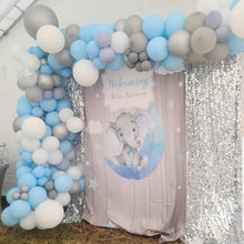 Load image into Gallery viewer, Elephant Boy Table Backdrop Moon&amp; Clouds&amp;Stars Kids Birthday-ubackdrop