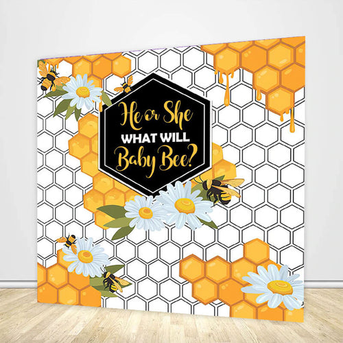 What Will Baby Bee Gender Reveal Backdrop-ubackdrop