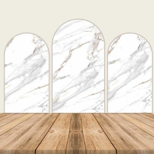 White Marble Chiara Arch Backdrop Covers-ubackdrop