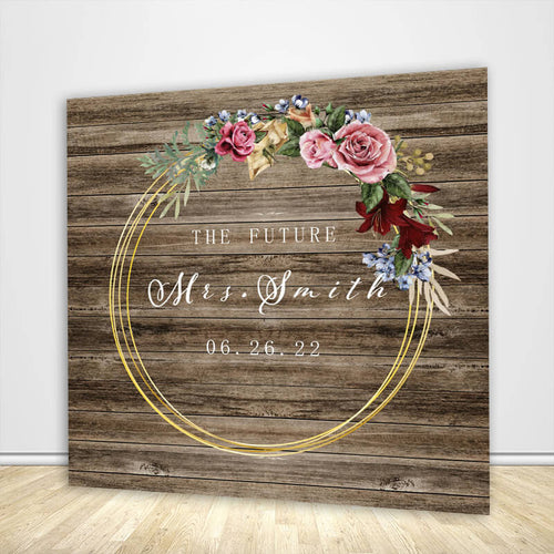 Wooden Backdrop for Bridal Shower-ubackdrop