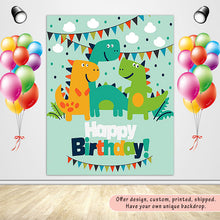Load image into Gallery viewer, Dinosaur Invitation Custom Backdrop for Birthday-ubackdrop