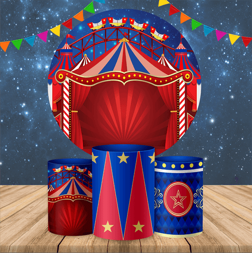 Circus Backdrop Circle Carnival Theme Backdrop for Kids Birthday Party Decoration Ideas-ubackdrop
