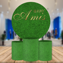 Load image into Gallery viewer, Green Grass Round Backdrop Wedding Baby Shower Birthday Circle Backdrop Custom Round Backdrop-ubackdrop