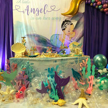 Load image into Gallery viewer, Little Mermaid Backdrop Mermaid Party Theme Backdrop for Gender Reveal Baby Shower-ubackdrop