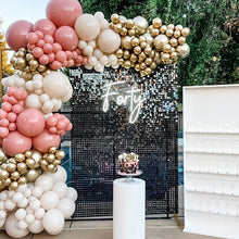 Load image into Gallery viewer, Black Shimmer Wall Panels – Easy Setup Wedding/Event/Theme Party Decorations