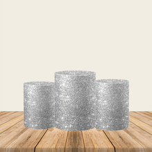 Load image into Gallery viewer, Glitter Silver Utility Pedestal Covers Plinth Cover Printed Fabric Pedestal Cover-ubackdrop