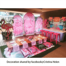 Load image into Gallery viewer, Swan Theme Birthday Party Decoration Chiara Backdrop Arched Wall Covers ONLY-ubackdrop