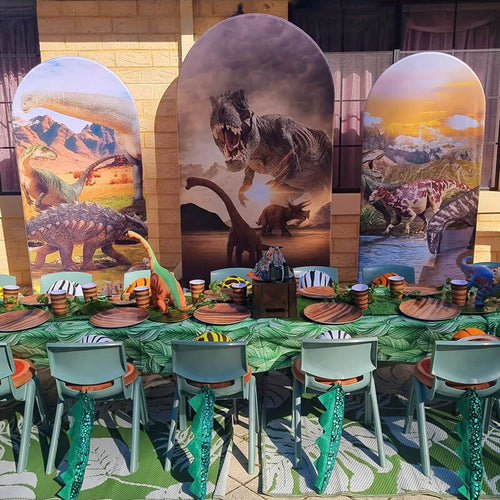 Dinosaur Theme Birthday Party Decoration Chiara Backdrop Arched Wall Covers ONLY-ubackdrop